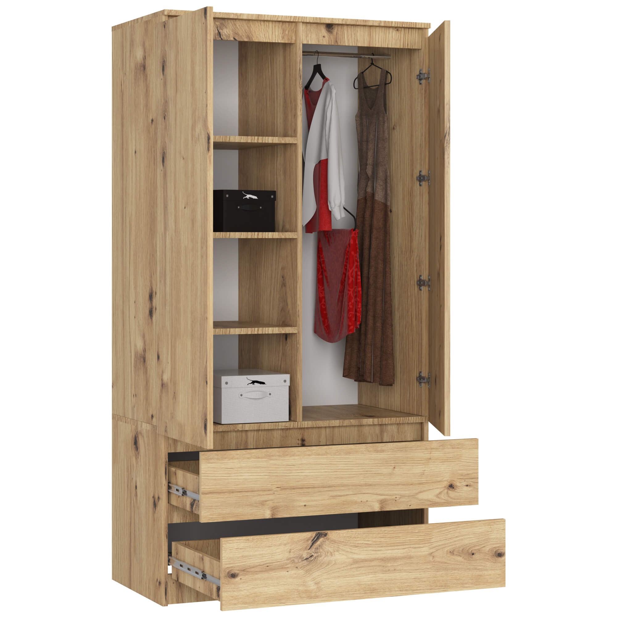 Ak furniture Šatní skříň Star 90 cm dub artisan - Obrázek 2