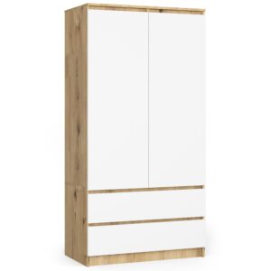 Ak furniture Šatní skříň Star 90 cm dub artisan/bílá