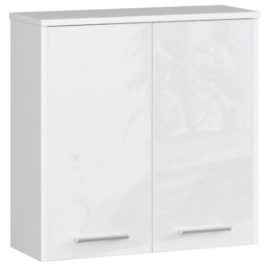 Ak furniture Závěsná koupelnová skříňka Fin 60 cm bílá lesk