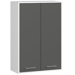 Ak furniture Závěsná koupelnová skříňka Fin W64 64 cm bílá/grafit