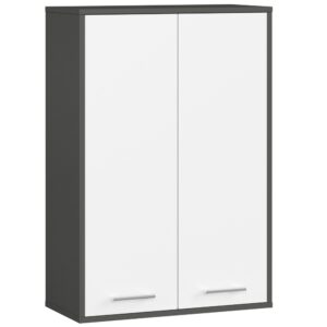 Ak furniture Závěsná koupelnová skříňka Fin W64 64 cm grafit/bílá