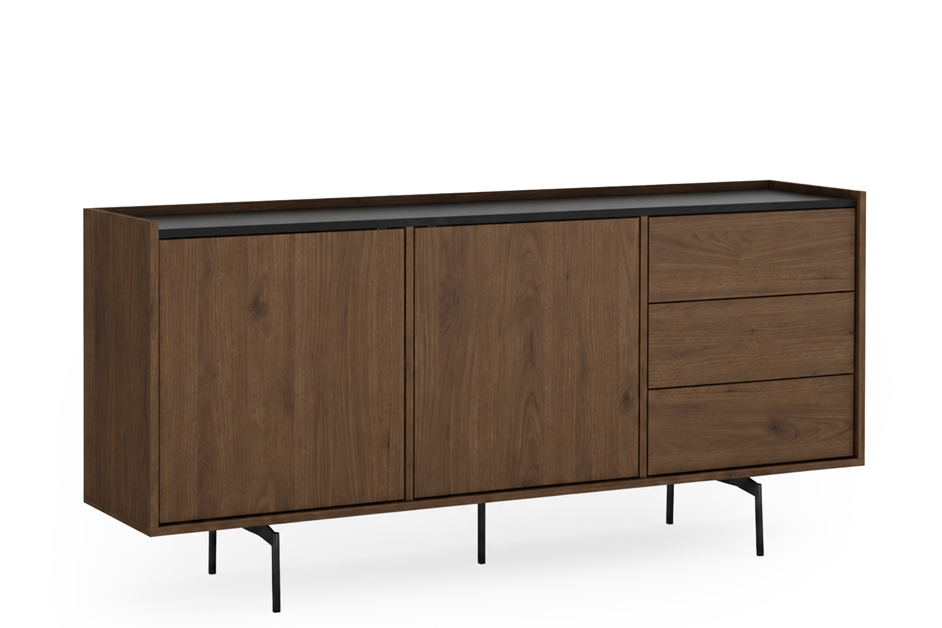 Bogart Elegantní komoda Zaner 170 cm s zásuvkami - ořech elegant / černá