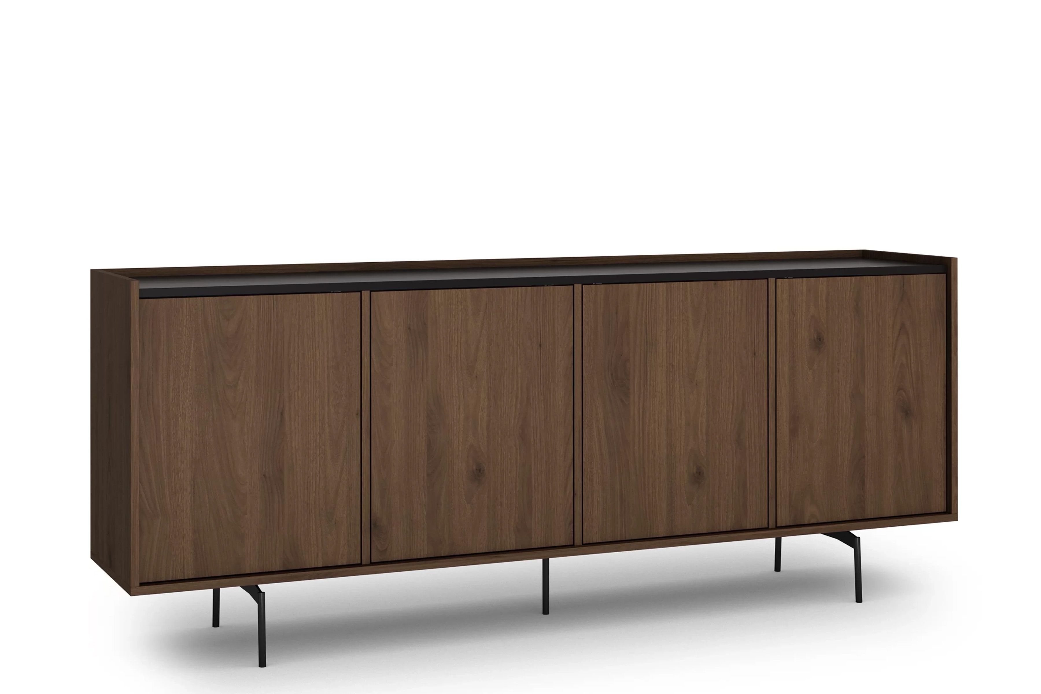 Bogart Elegantní komoda Zaner 200 cm čtyřdveřová - ořech elegantní / černá