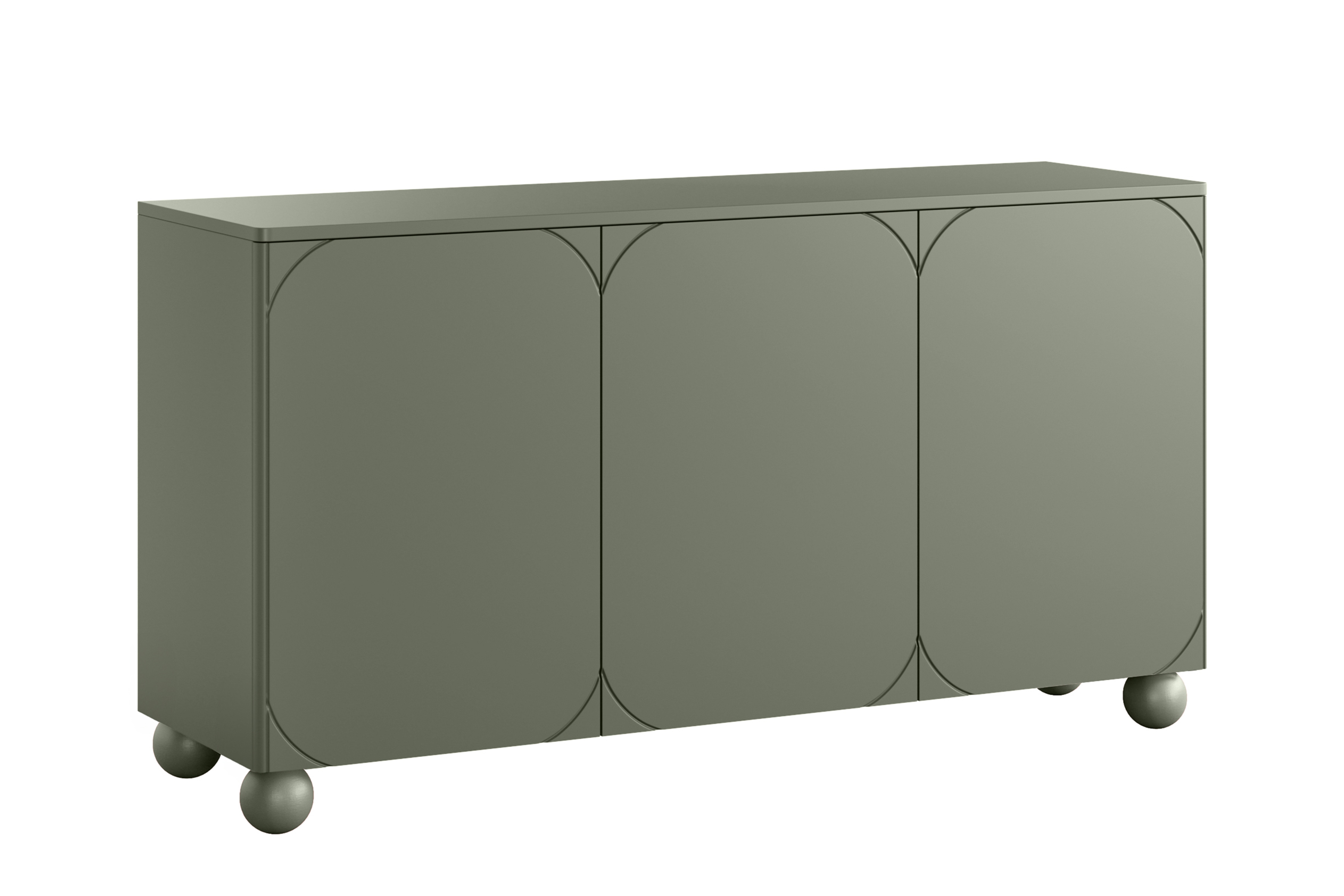 Bogart Komoda Sonita II 150 cm na kulovitých nožkách - olivová