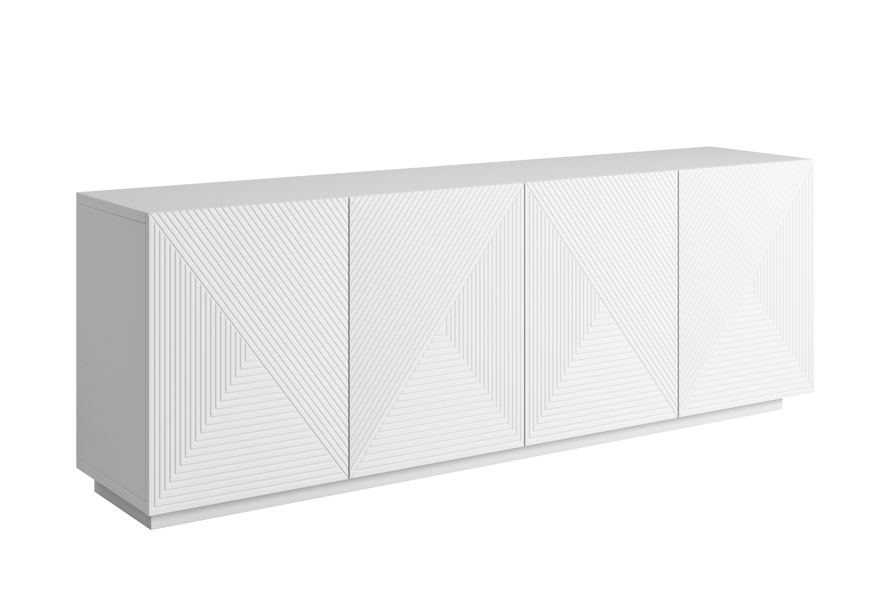 Bogart Moderní komoda Usha 200 cm čtyřdveřová - bílý mat