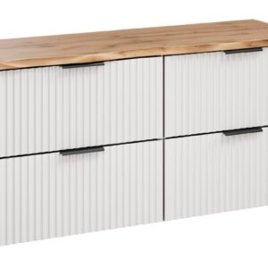 Comad Závěsná skříňka Casad Nature s deskou 120 cm bílá/dub wotan