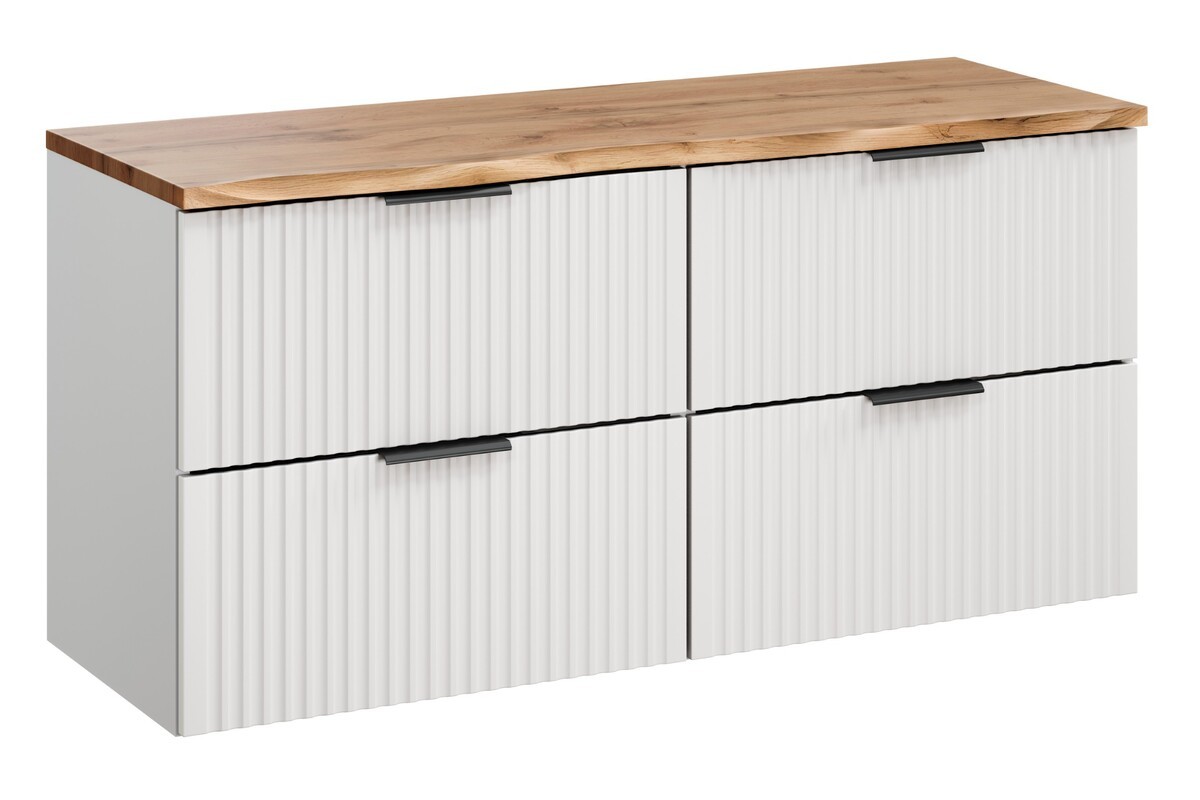 Comad Závěsná skříňka Casad Nature s deskou 120 cm bílá/dub wotan