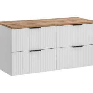 Comad Závěsná skříňka Casad s deskou 120 cm bílá/dub wotan
