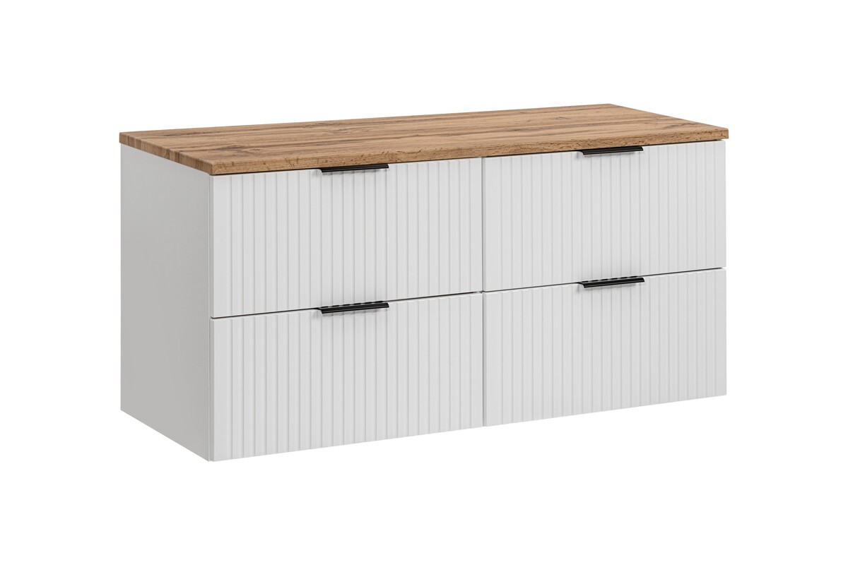Comad Závěsná skříňka Casad s deskou 120 cm bílá/dub wotan