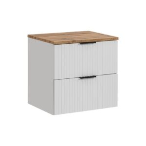 Comad Závěsná skříňka Casad s deskou 60 cm bílá/dub wotan