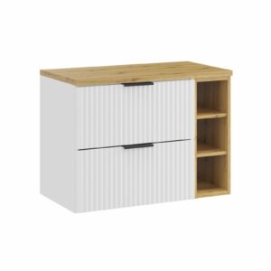 Comad Závěsná skříňka pod umyvadlo Casad I s deskou 80 cm bílá/dub artisan