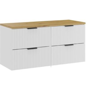 Comad Závěsná skříňka pod umyvadlo Casad s deskou 120 cm bílá/dub artisan
