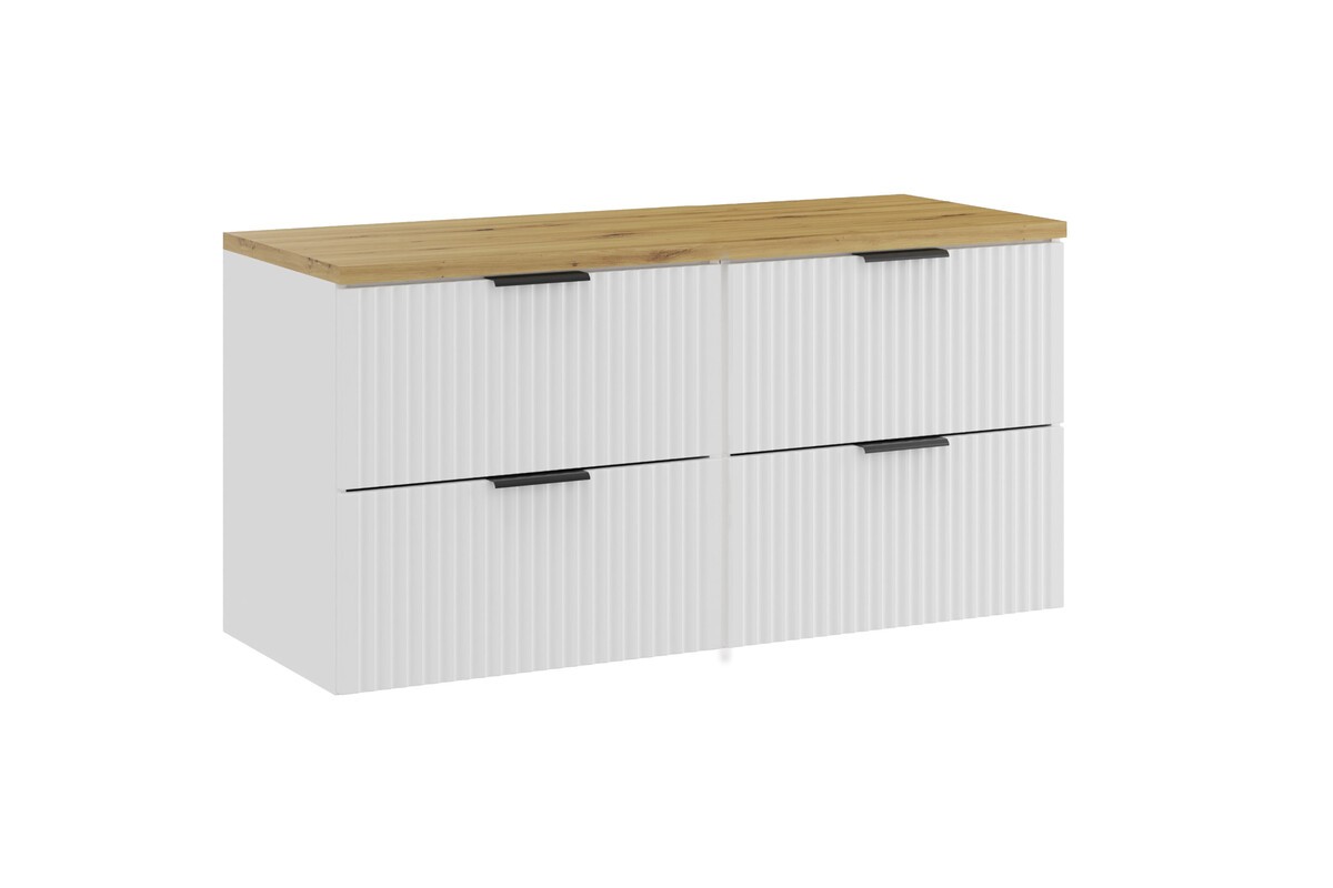 Comad Závěsná skříňka pod umyvadlo Casad s deskou 120 cm bílá/dub artisan
