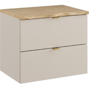 Comad Závěsná skříňka pod umyvadlo Dalia Cashmere Nature s deskou 60 cm kašmírová/dub cremona