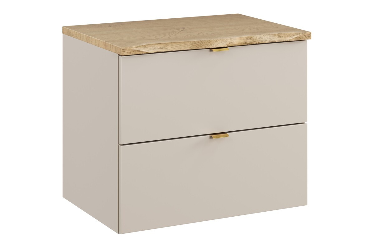Comad Závěsná skříňka pod umyvadlo Dalia Cashmere Nature s deskou 60 cm kašmírová/dub cremona