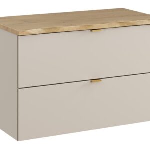 Comad Závěsná skříňka pod umyvadlo Dalia Cashmere Nature s deskou 80 cm kašmírová/dub cremona