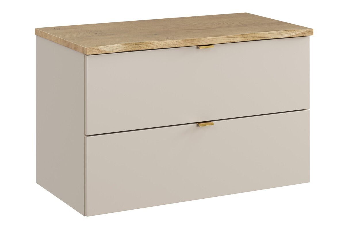 Comad Závěsná skříňka pod umyvadlo Dalia Cashmere Nature s deskou 80 cm kašmírová/dub cremona