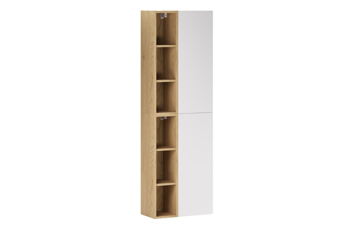 Comad Závěsná vysoká koupelnová skříňka Aster II 160 cm bílá/dub cremona