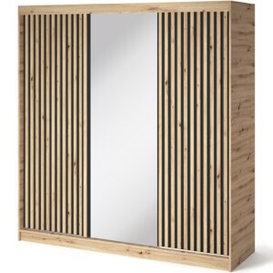 Eltap Šatní skříň Emerio se zrcadlem 180 cm dub Artisan