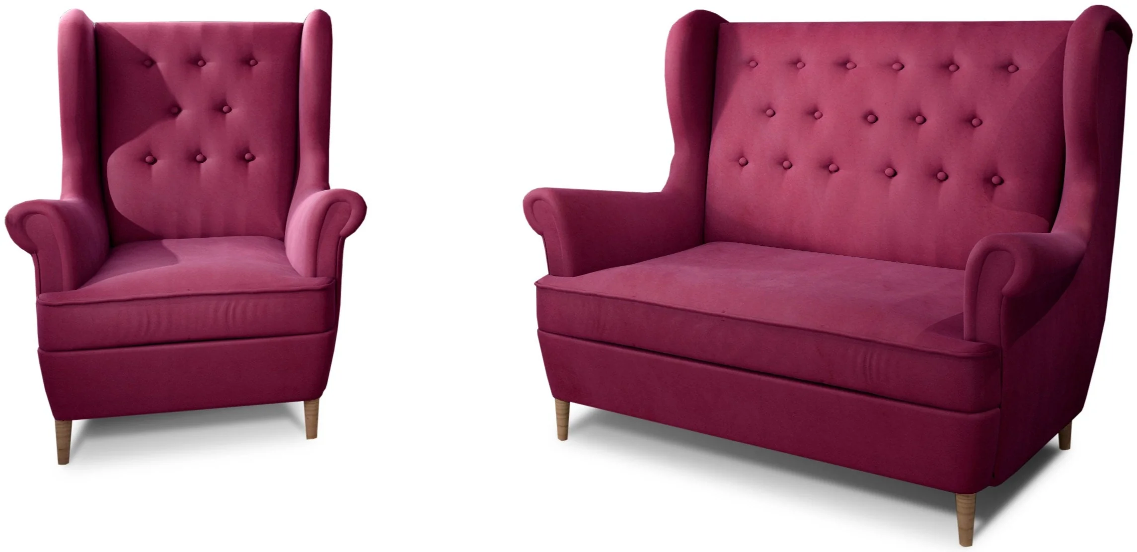 Eltap Sedací souprava AROS 2+1 Mat Velvet 68 vínová