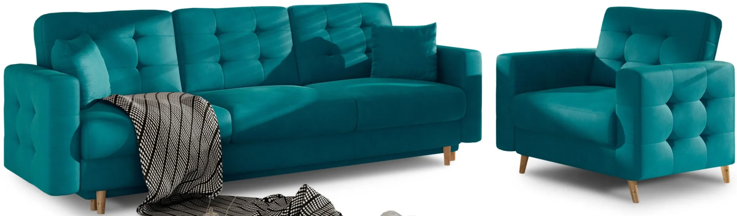 Eltap Sedací souprava ASGARD 3+1 Mat Velvet 75 zelená