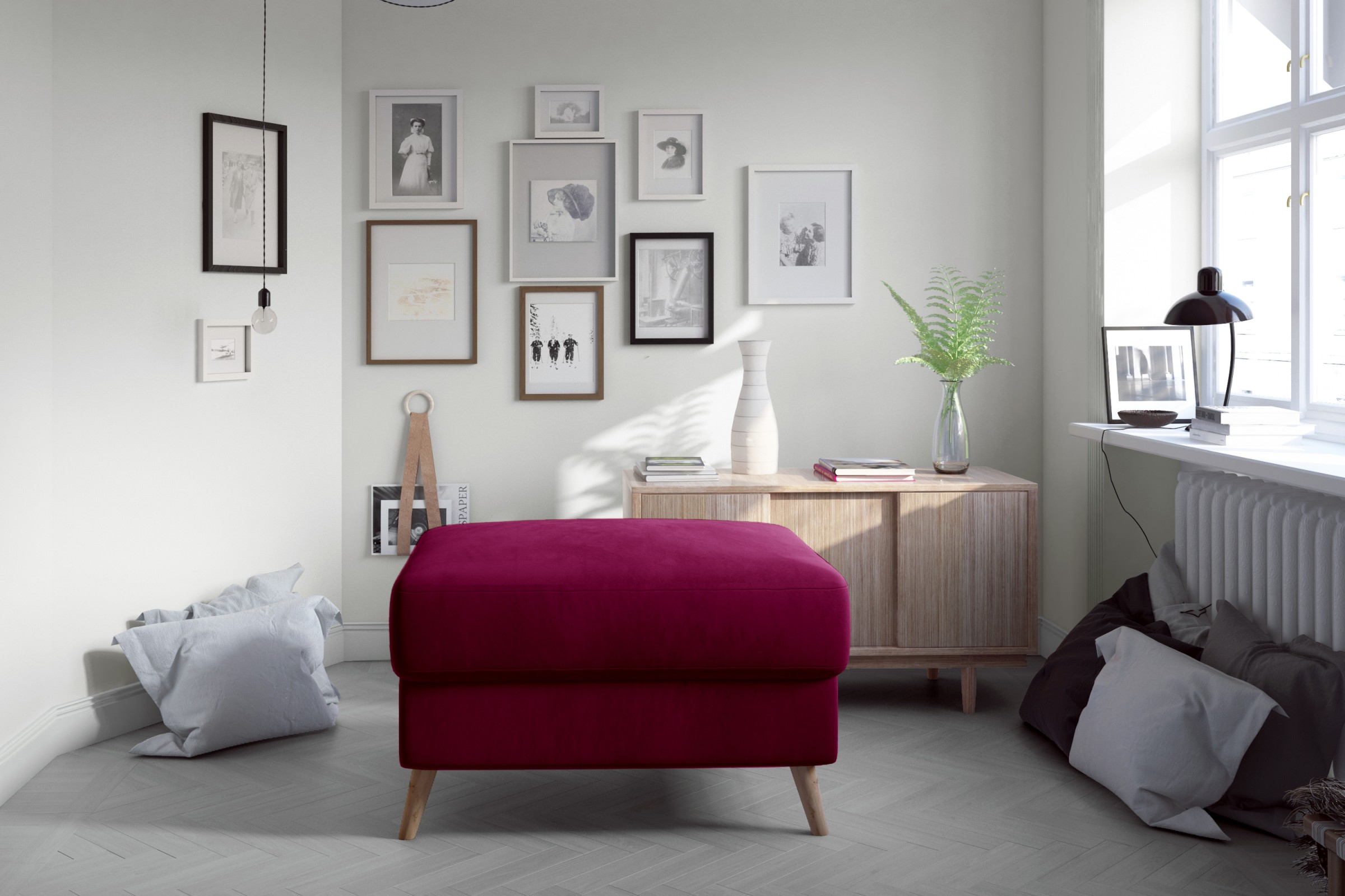 Eltap Taburet ASGARD 73 cm Mat Velvet 68 vínový - Obrázek 2