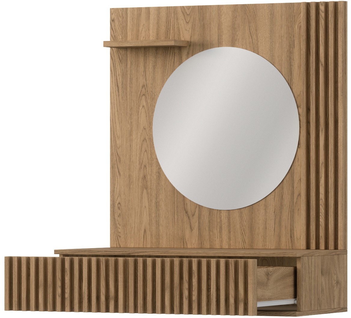 Eltap Závěsný toaletní stolek se zrcadlem Entsian 85 cm dub Artisan - Obrázek 2