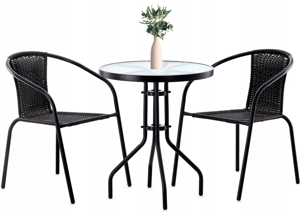 Garden Line Sada zahradního nábytku BISTRO černá - Obrázek 2