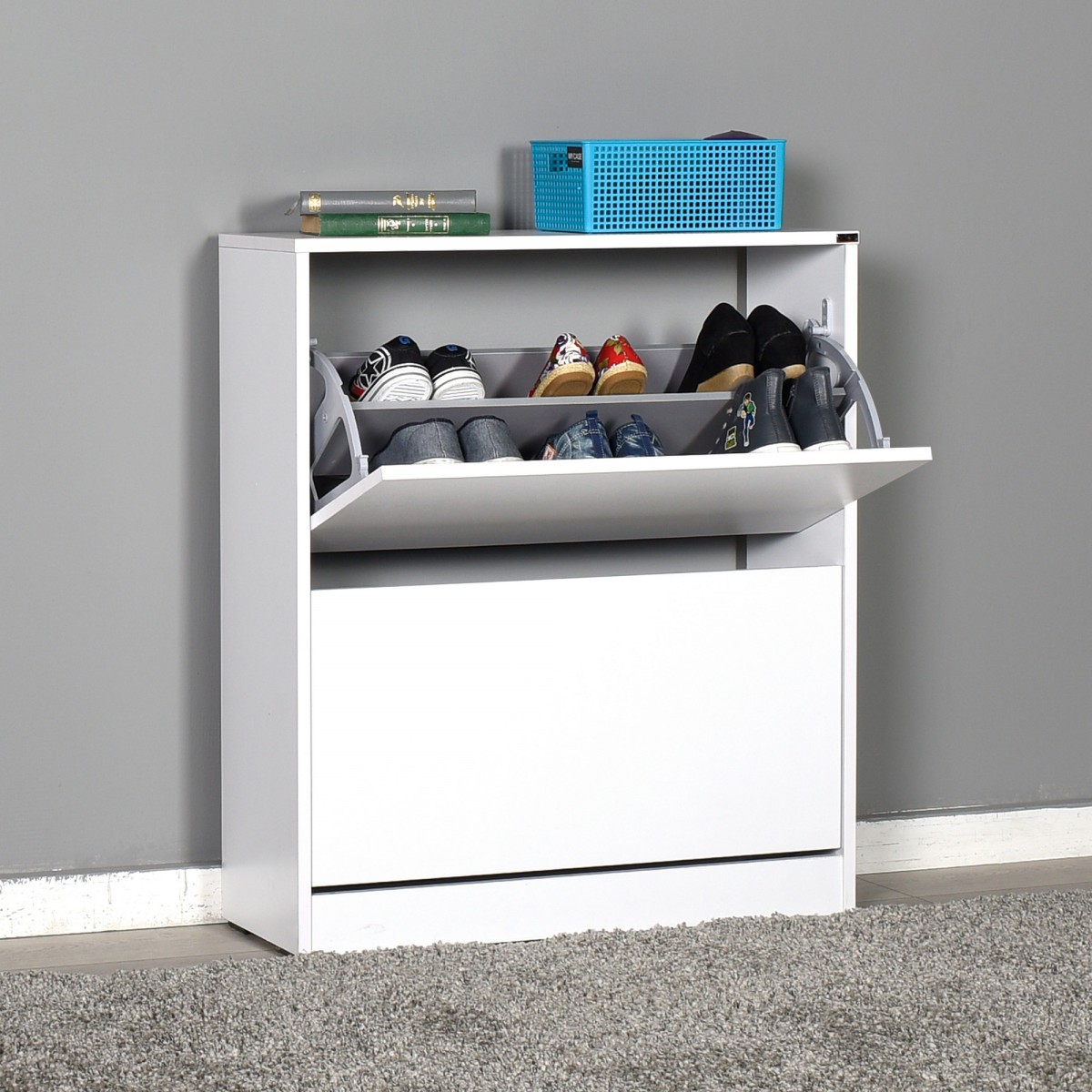 Hanah Home Botník Choros 73x84 cm bílý - Obrázek 2