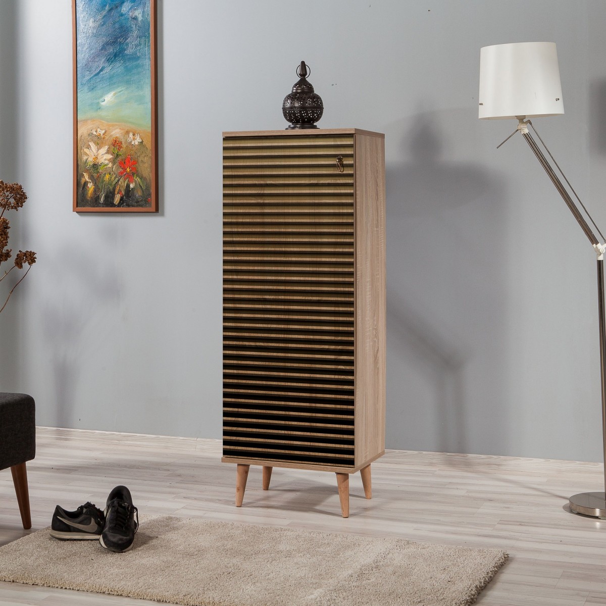 Hanah Home Botník Filinta Stripes 50x135 cm dub sonoma - Obrázek 2