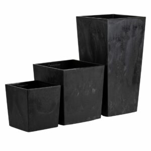HowHomely Sada 3 ks květináčů Walter černý beton