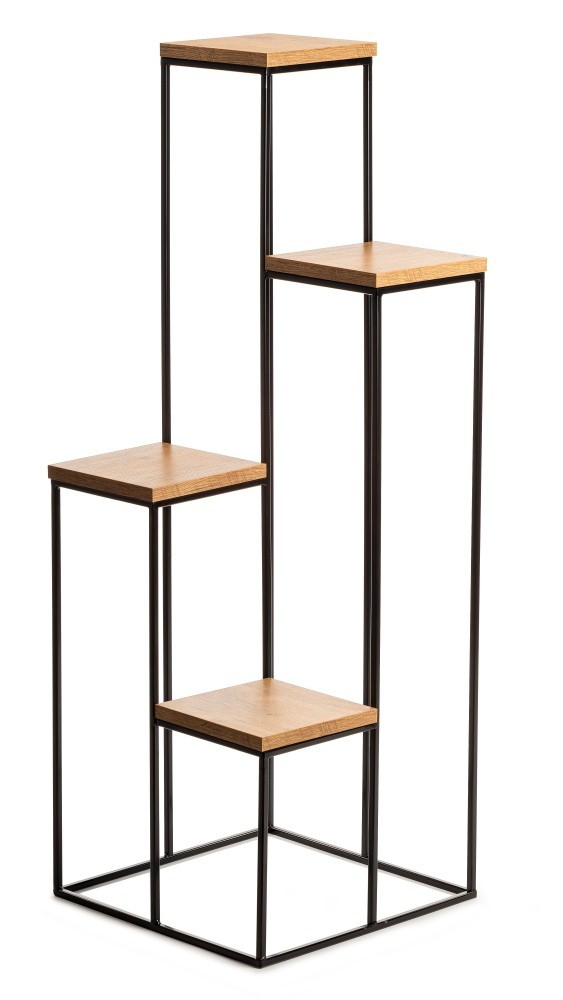HowHomely Stojan na květiny Quattro 110 cm černý - Obrázek 2