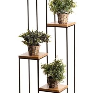 HowHomely Stojan na květiny Quattro 110 cm černý