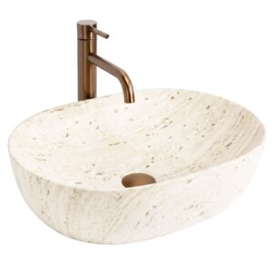 Keramické umyvadlo na desku REA Amelia Travertine Classic 48x34