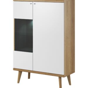 Piaski Vitrína Primo 90 cm dub Riviéra/bílá