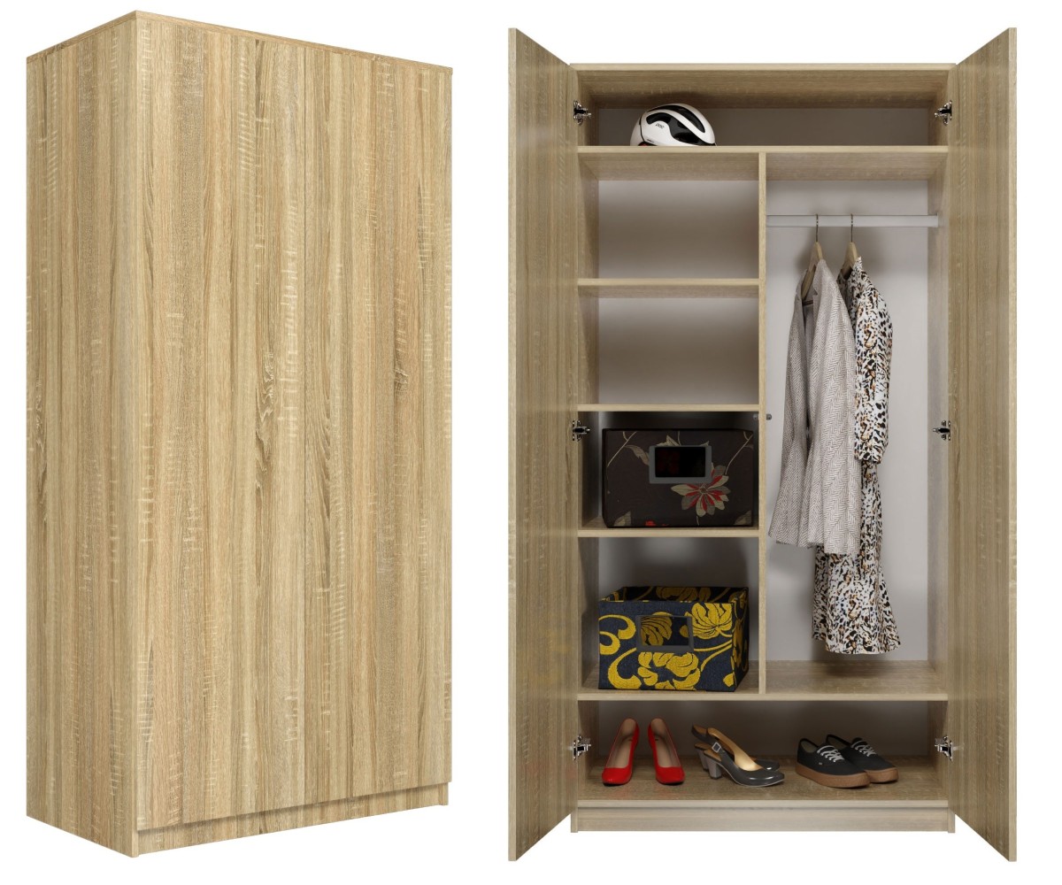 TP Living Šatní skříň Malva 90 cm dub sonoma