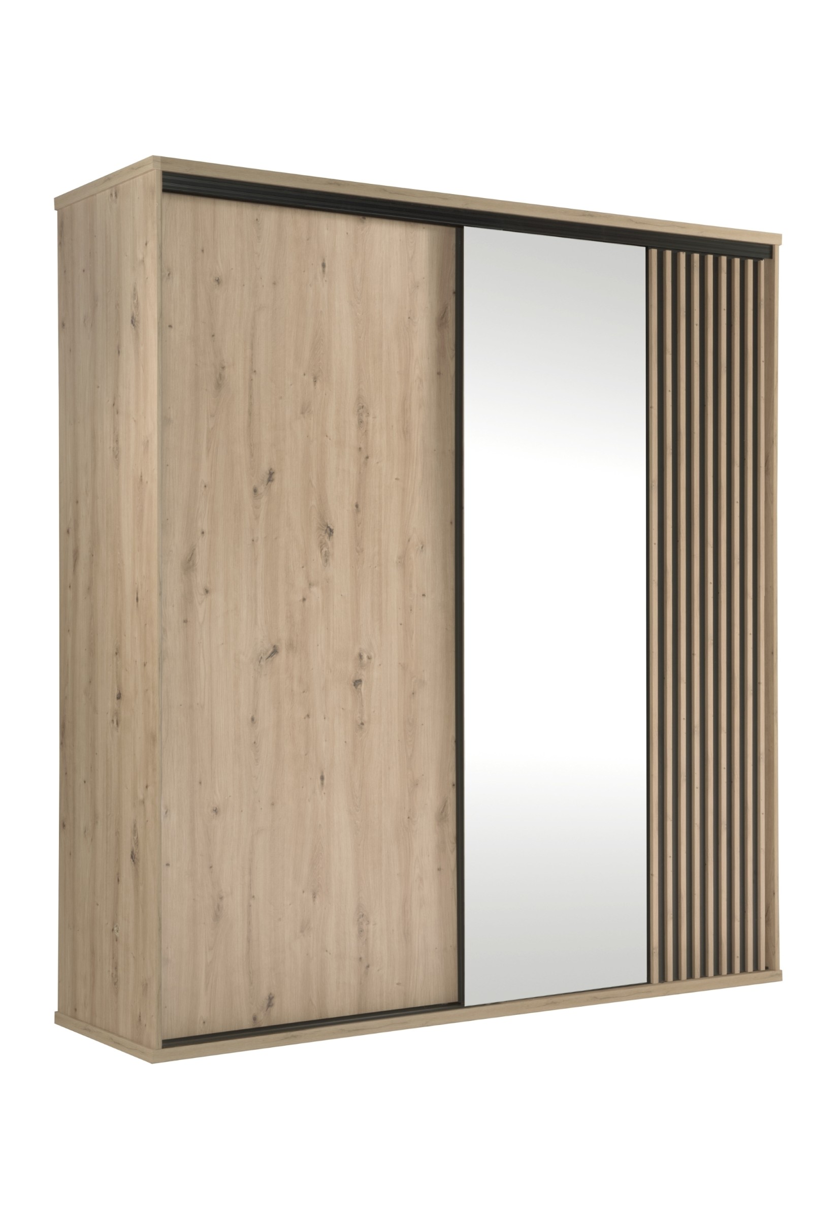 Vivaldi Šatní skříň Moderno C15 se zrcadlem 199 cm dub Artisan/černá