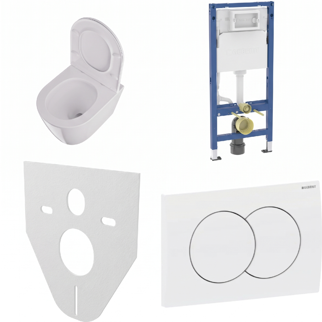 WC SET Geberit DuoFix s WC mísou Amaro + tlačítko Delta 01