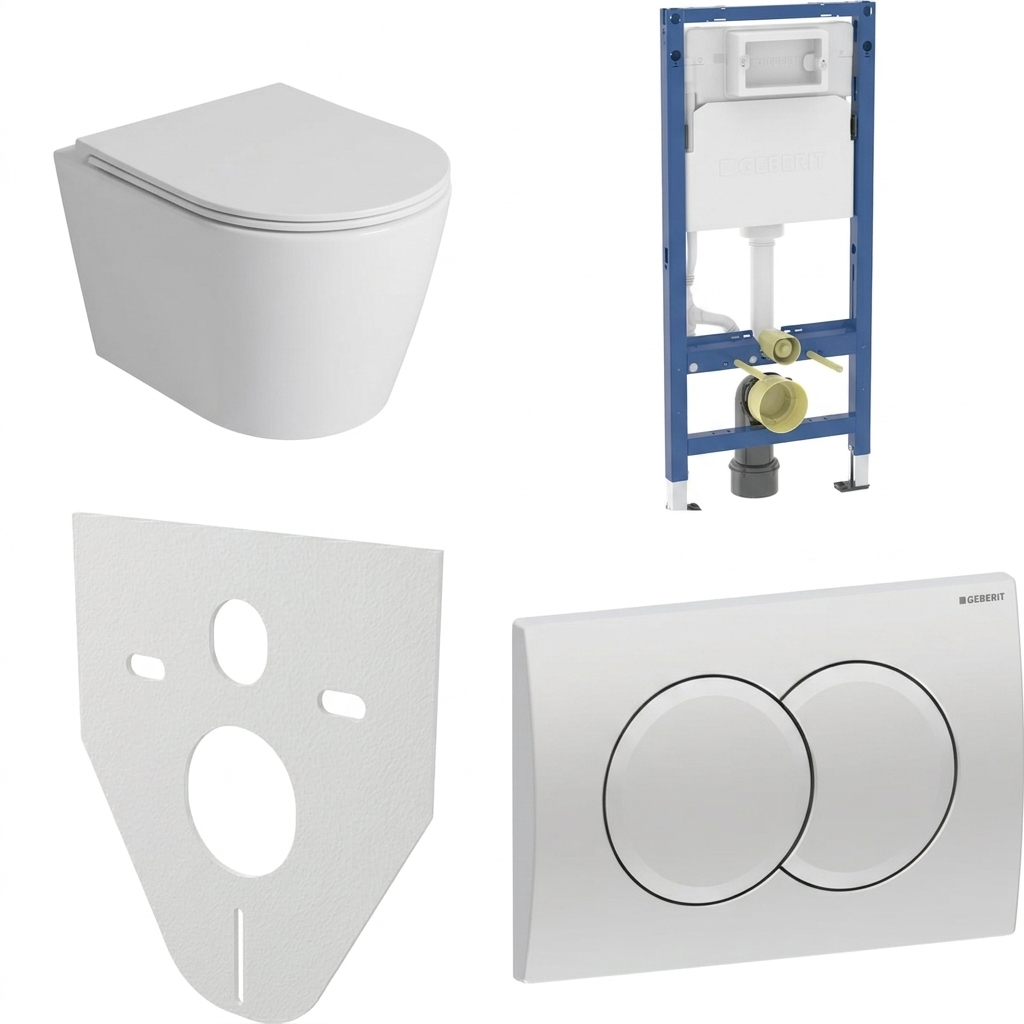 WC SET Geberit DuoFix s WC mísou Amaro + tlačítko Delta 01