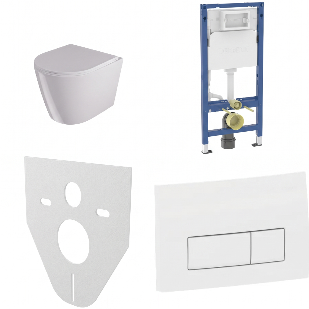 WC SET Geberit DuoFix s WC mísou Amaro + tlačítko Delta 50