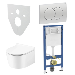 WC SET Geberit DuoFix s WC mísou Corona + tlačítko Delta 01