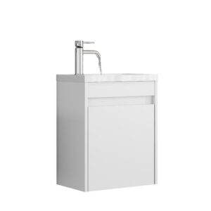 Závěsná skříňka s umyvadlem Houseland Lila 40 cm bílá